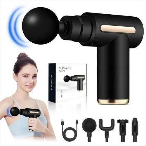 Powerful Deep Tissue Massage Gun – Multiple Attachments & Adjustable Speed