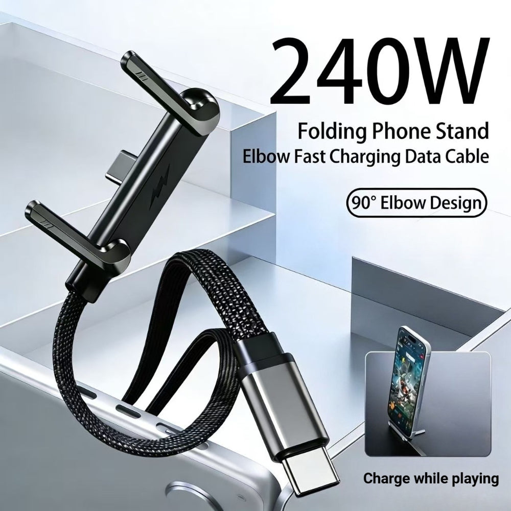 2-in-1 240W Fast Charging Cable with Stand