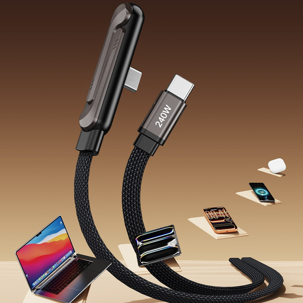 2-in-1 240W Fast Charging Cable with Stand