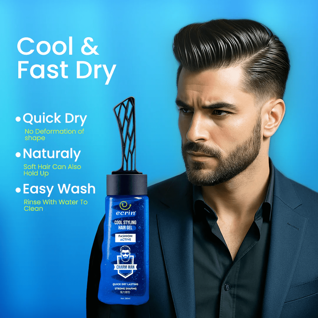 ECRIN Cool Styling Hair Gel with Active Collagen – Strong Hold & Nourishing Care (280ml) - Smart Flex Store