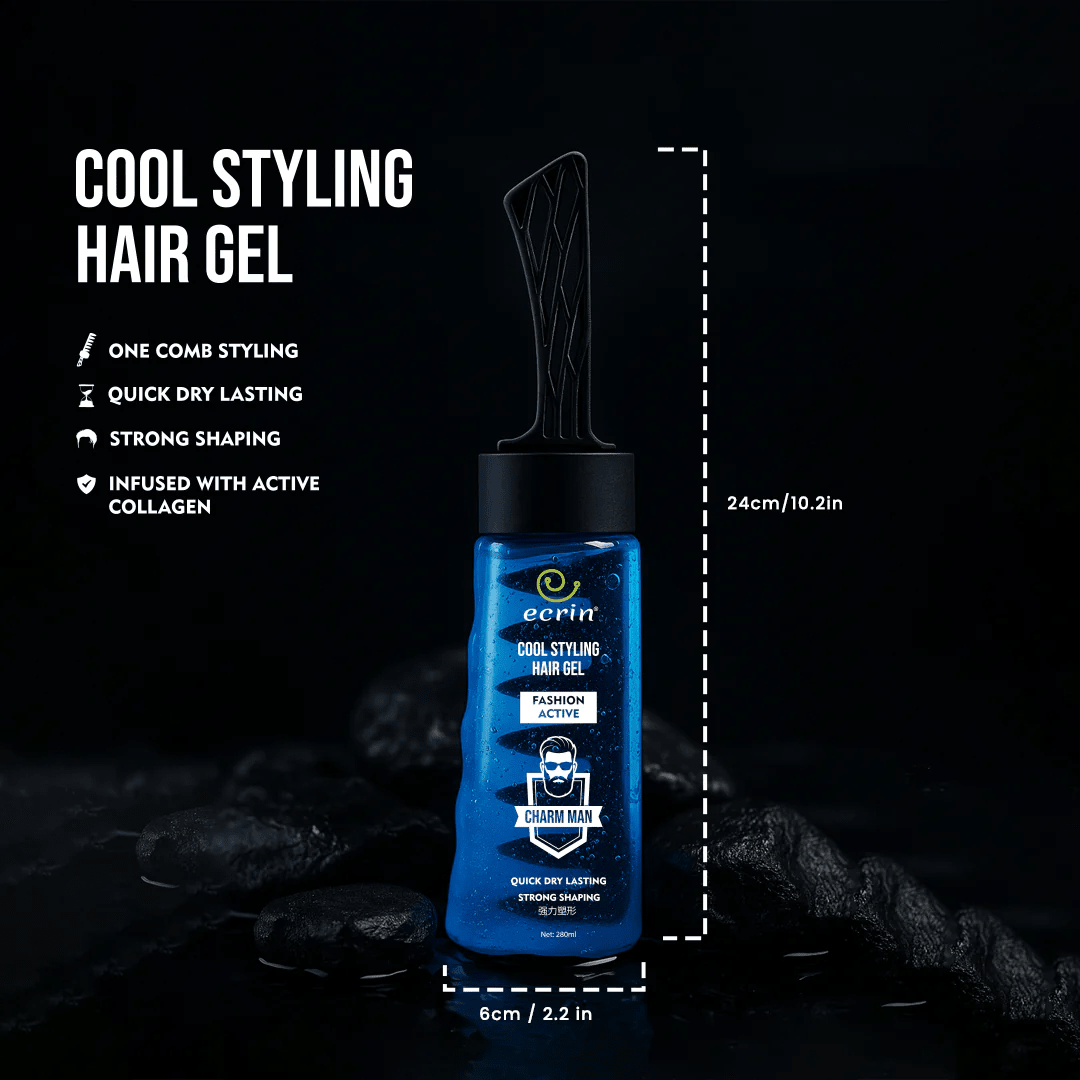 ECRIN Cool Styling Hair Gel with Active Collagen – Strong Hold & Nourishing Care (280ml) - Smart Flex Store