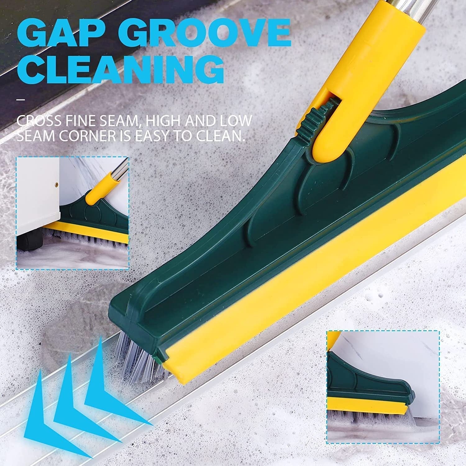 2 - in - 1 Floor Broom Wiper | Heavy - Duty Cleaning Brush with Rubber Wiper Blade - Smart Flex Store