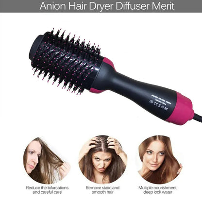 One Step 3 - in - 1 Hot Air Brush Hair Dryer | Ionic Straightening & Volumizing Styler - Smart Flex Store