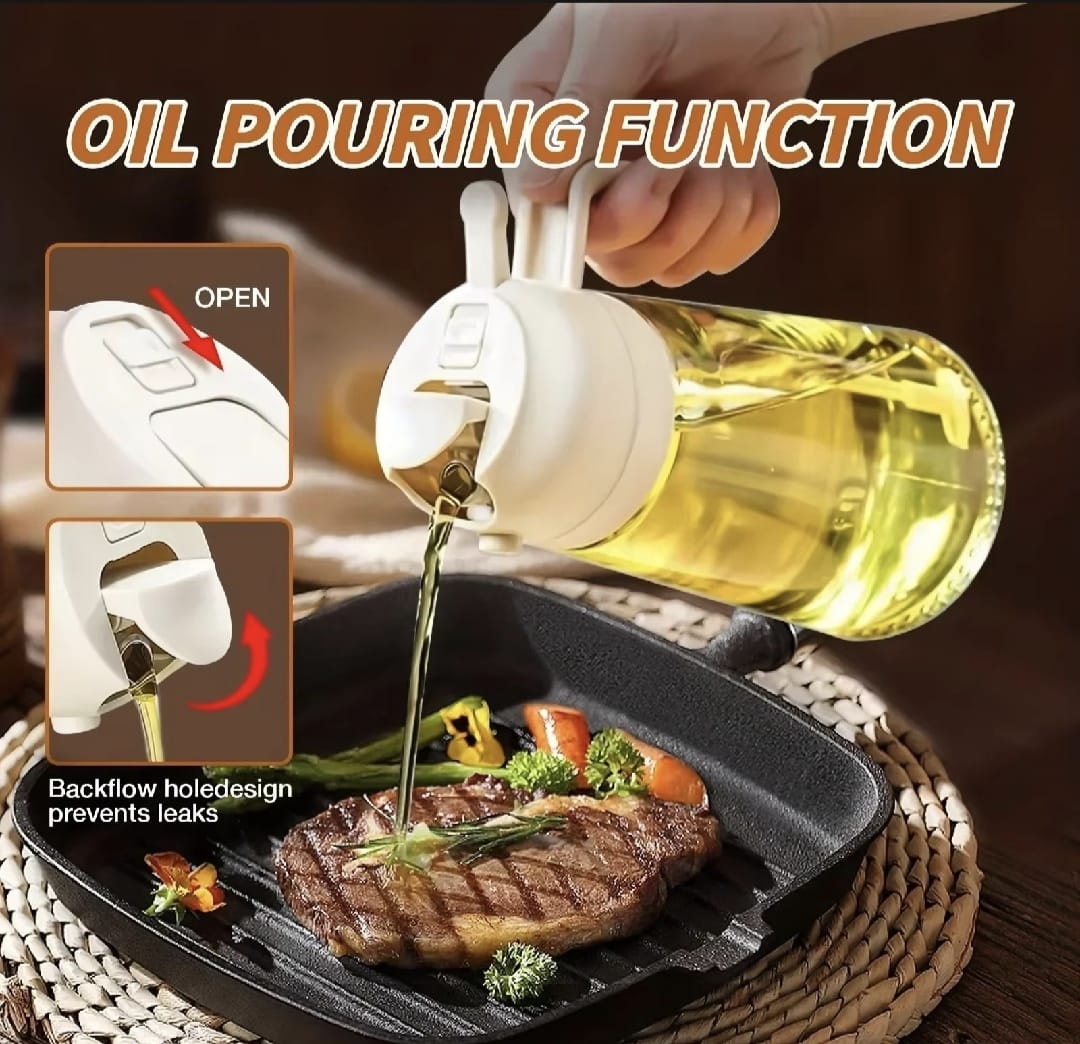 2 - in - 1 Olive Oil Dispenser & Sprayer 470ml (Glass) - Smart Flex Store