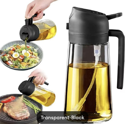 2 - in - 1 Olive Oil Dispenser & Sprayer 470ml (Glass) - Smart Flex Store