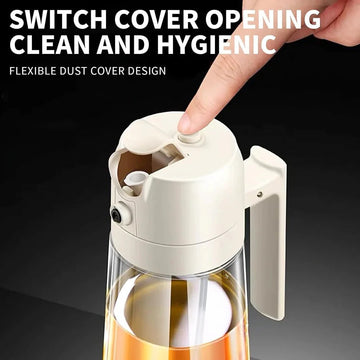 2 - in - 1 Olive Oil Dispenser & Sprayer 470ml (Glass) - Smart Flex Store