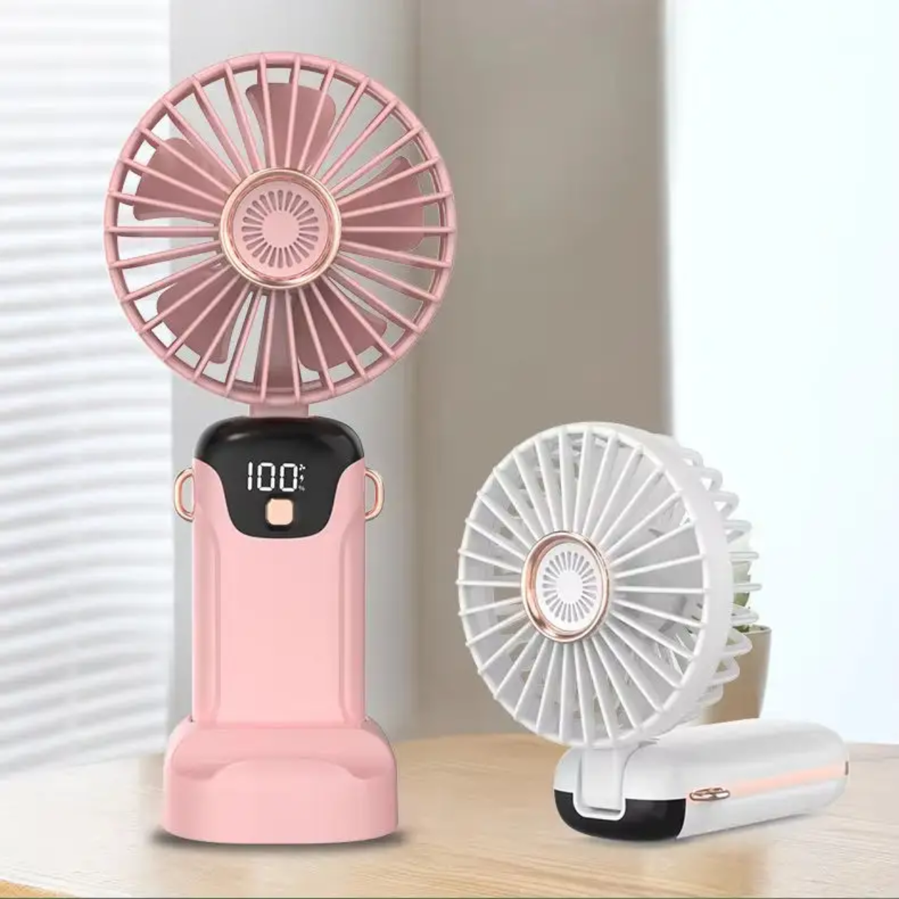 Rechargeable Mini Hand Fan LED Display