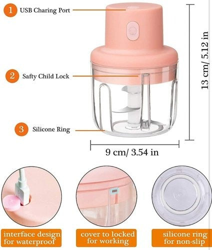 USB Rechargeable Mini Food Chopper 250ml
