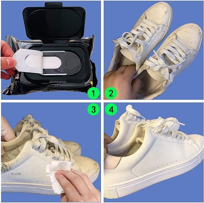Shoe Cleaning Wipes Portable Pack – Quick Dirt & Stain Remover for Sneakers & Leather Shoes - Smart Flex Store