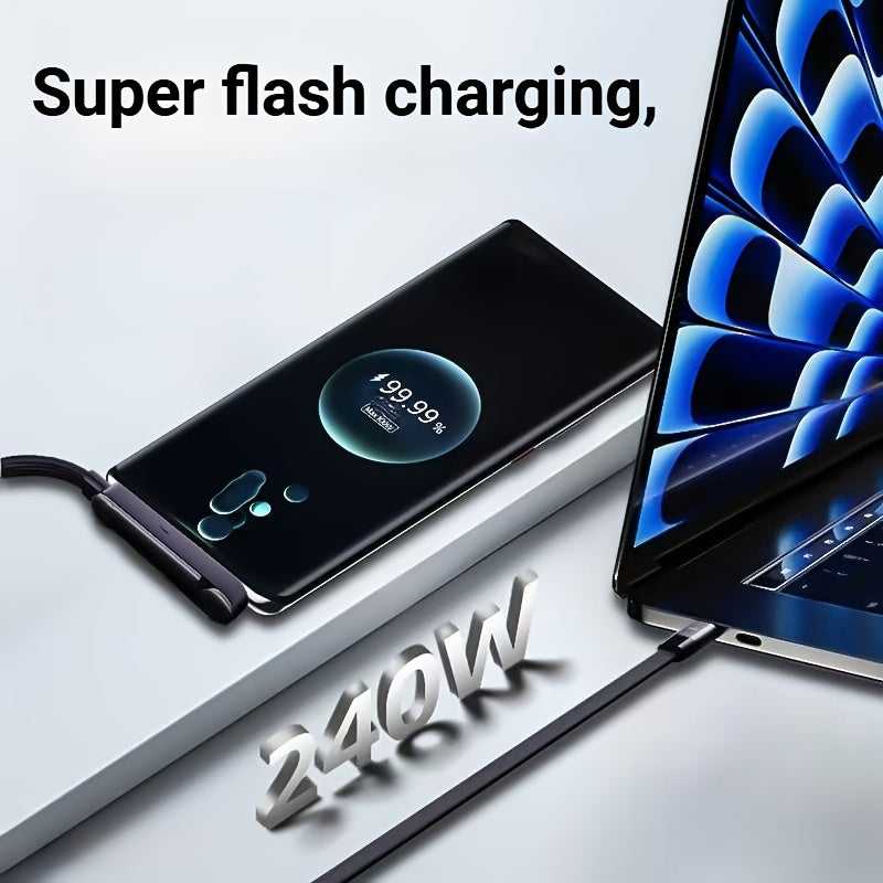 2-in-1 240W Fast Charging Cable with Stand