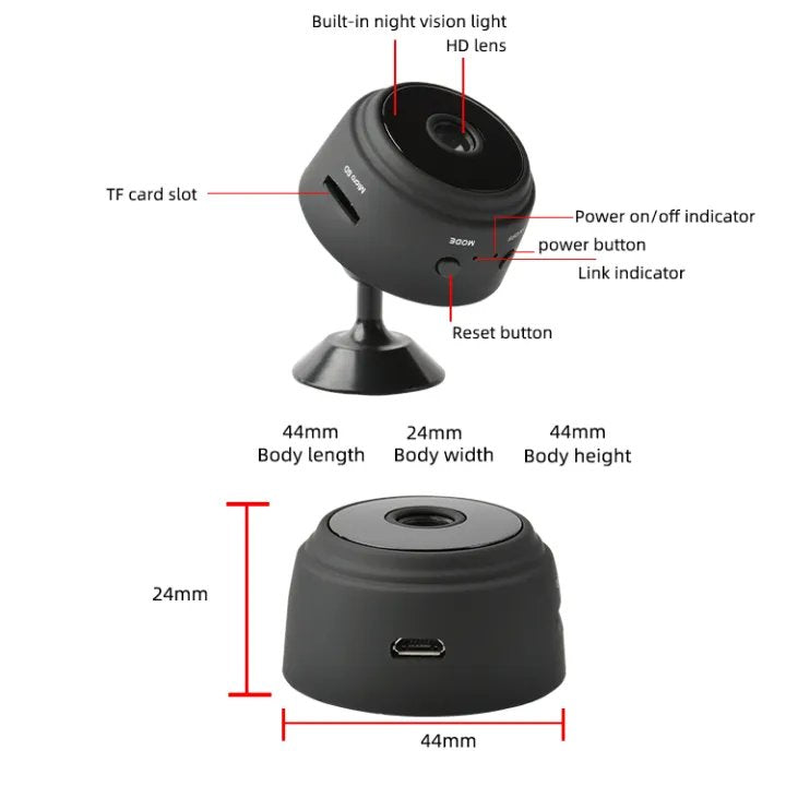 A9 Mini WiFi Security Camera HD 1080P Rechargeable