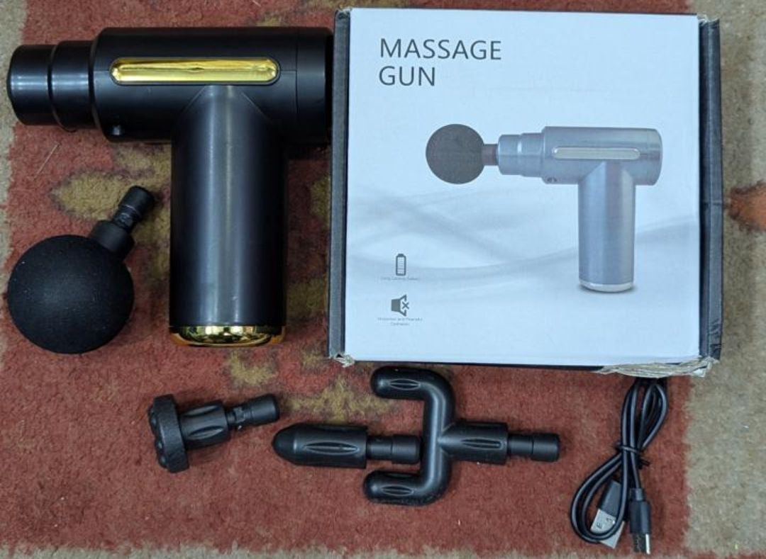 Powerful Deep Tissue Massage Gun – Multiple Attachments & Adjustable Speed