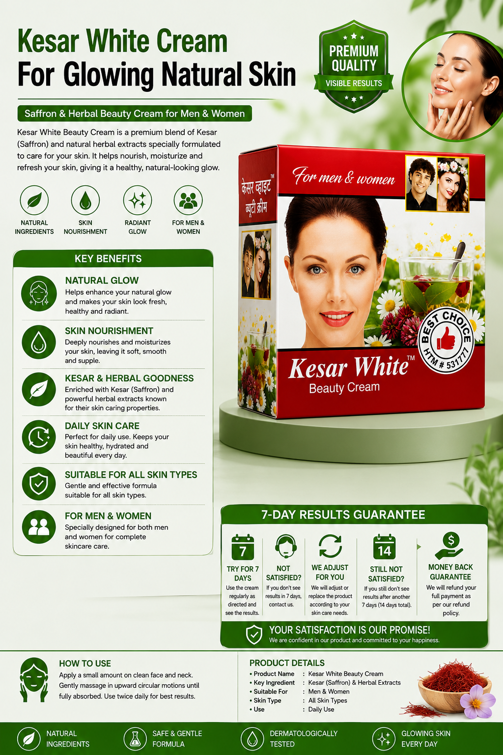 Kesar White Beauty Cream – Customized Skin Care for Men & Women
