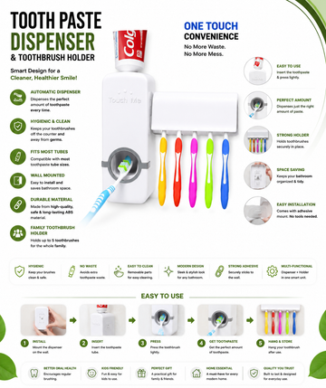 Tooth Paste Dispenser with Tooth Paste Holder