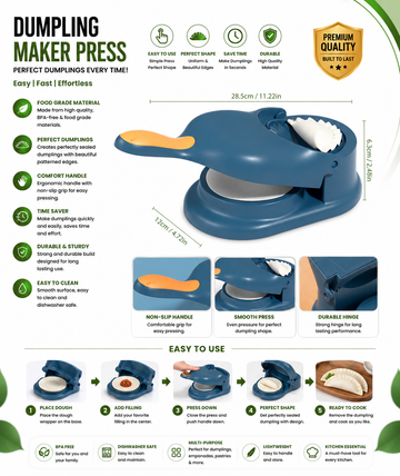 2-in-1 Dumpling & Dough Press – Momos, Gyoza, Tortilla Maker
