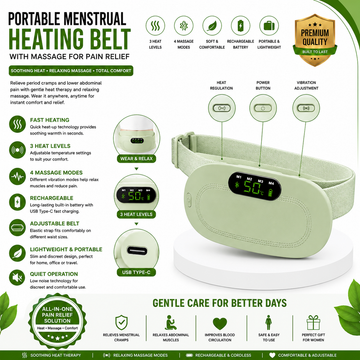 Portable Menstrual Heating Belt with Massage for Pain Relief
